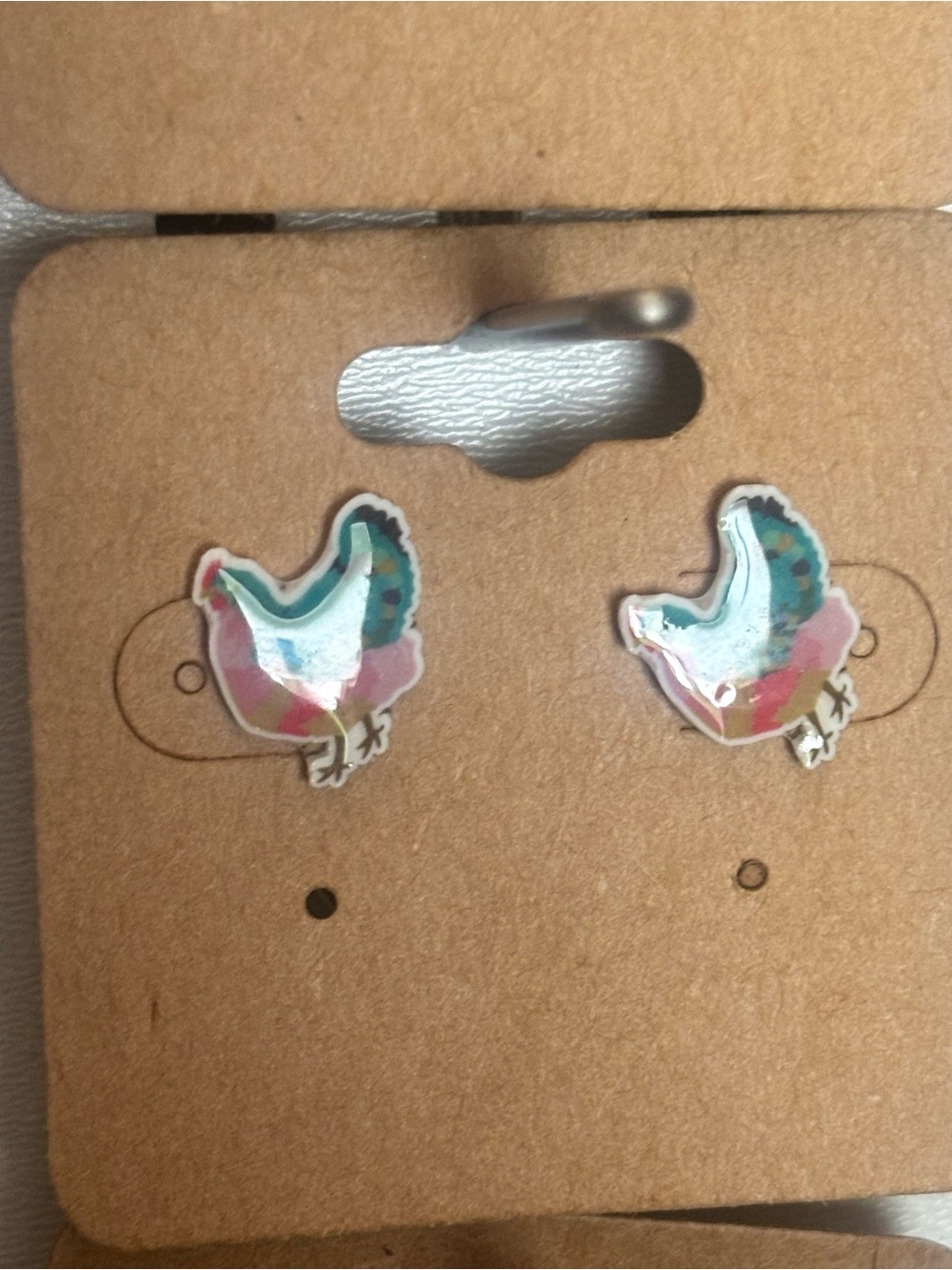 Chicken Stud Earrings in Multicolor - Cute Accessory